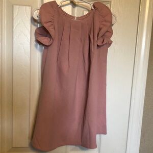 Pink Ruffled Sleeve Dress